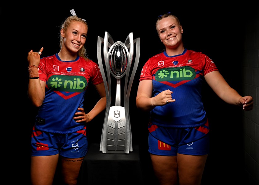 Jasmin Strange was a member of the Knights 2023 premiership winning team, along with Jacinta Carter.