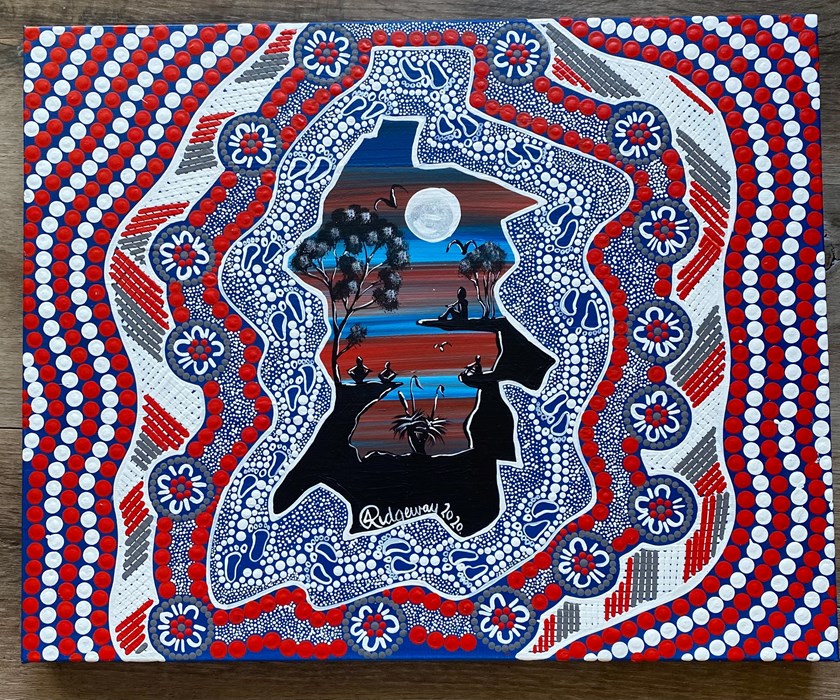 Protection Under The Moon: Jason's original artwork, which has now been translated to the 2021 Indigenous Jersey.